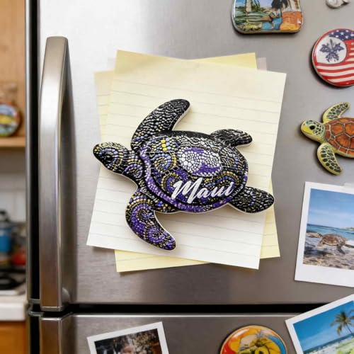 Imán de nevera decorativo de tortuga Maui en resina 3D miniatura 5