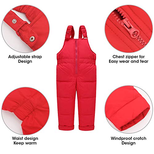 image for SANMIO Toddler Baby Girls Two Piece Snowsuit, Cute Winter Hooded Puffe