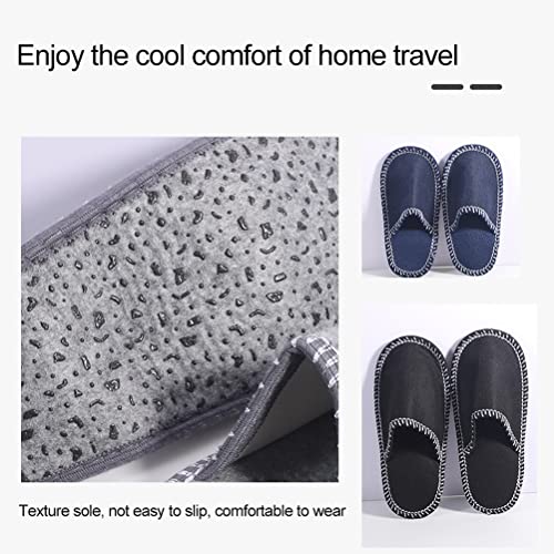 Guest Slippers Set, 6 Pairs Fleece Felt Slippers Portable Washable Disposable Non Slip Home Slippers for Family Spa Guests Hotels Travel4