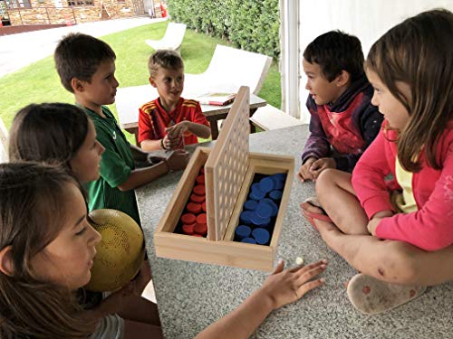 TOWO Holz 4 in einer Reihe Spiel-klassisches Strategie-Spiel für Kinder-Connect das 4 Discs von gleicher Farbe in einer… – Bild 7