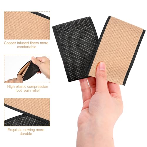 Image of Qianyu 4 Pcs Copper Arch Support Sleeves Sturdy Arch Support Braces Plantar Brace Compression Bands Copper Infused Wrap Straps Supports Bands for Women Men Foot Care Flat & Fallen Arches High Arches