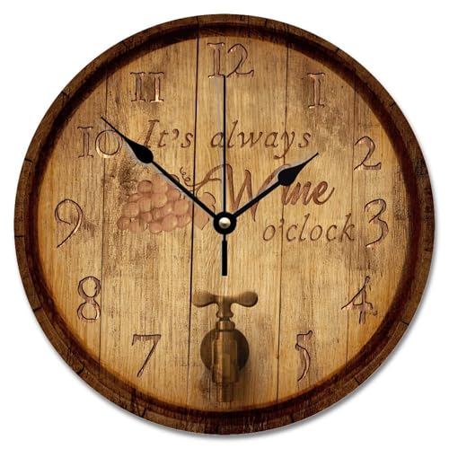 Reloj de pared de madera 10 pulgadas silencioso y sin marco miniatura 1