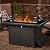 LayinSun 44" Propane Gas Fire Pit Table, 55000 BTU Rectangular Fire Pit with Glass Wind Guard for Outside Patio Deck Garden Backyard