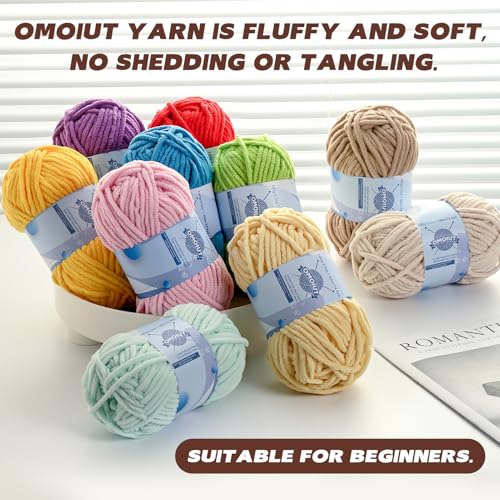 Image of 2 Pack Chunky Chenille Yarn for Crocheting, Baby Yarn for Crocheting Soft Blankets, Bulky Yarns for Crochet Amigurumi, 200g (148.7yds) Fluffy Velvet Yarns for Hand Knitting (2 Orange)