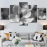 SIGNWIN 5 Panel Canvas Wall Art Botanical Chic Closeup Expressive Multicolor Photography for Home Decorations Ready to Hang - 60