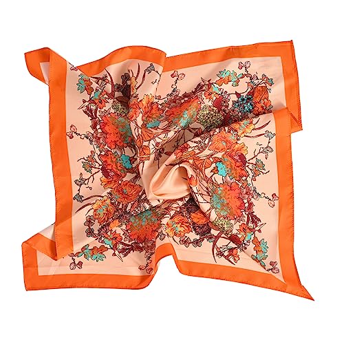 100% Pure Silk Hair Scarf for Women Lightweight Small Square Scarf - 22'' x 22'' Breathable Scarf with Gift Packed