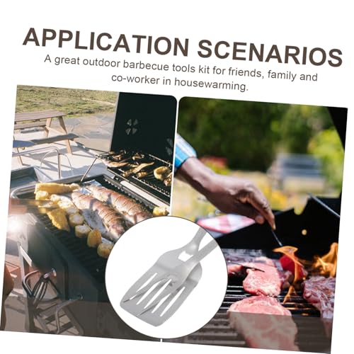 Set de 2 herramientas BBQ de acero inoxidable ergonómicas miniatura 7