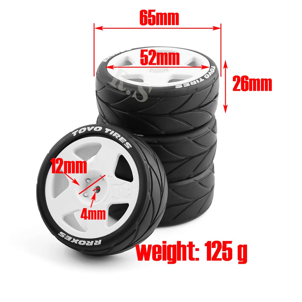 GOTOTOP Roue RC 1/12 Pièces De Rechange De Modèle De Roue De Pneus De