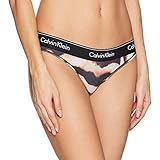 Calvin Klein Women's Modern Cotton Bikini Panty, Watercolor Animal/Bleach Out, S