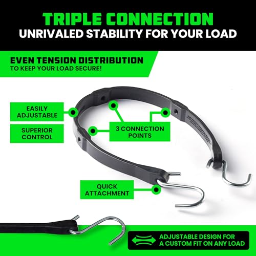 Image of Rhino USA Rubber Bungee Cords with Hooks (12-Pack) - Heavy Duty Outdoor