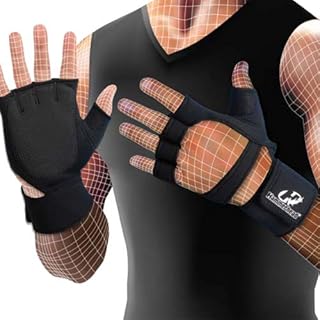 Luva com Suporte para o Punho para Musculação e Academia, Unissex, Hammerhead, Preto, Tam P