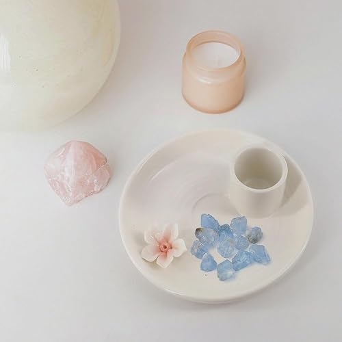 Miniatura 4 de Meltset Palo Santo - Soporte para palitos de incienso, soporte de salvia para quemar incienso de cerámica, portavelas, atrapa cenizas para