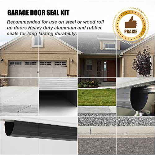 T Ends Weatherproofing Garage Door Seals Fits U-Bottom Garage Door Bottom Weather Seal,5/16" T Ends,3 1/4" Width, Replacement 16' Wide Garage Doors #TOP6