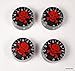 4 x Speed Knobs Hatbox Guitar Knobs - Amber Black With Red Skull Mark