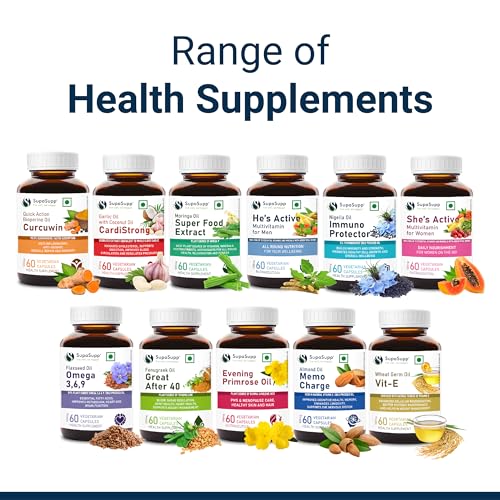 Image of SupaSupp He's Active - Multivitamin For Men | All Round Nutrition For Your Wellbeing | Health Supplement | 60 Veg Cap, 500 mg
