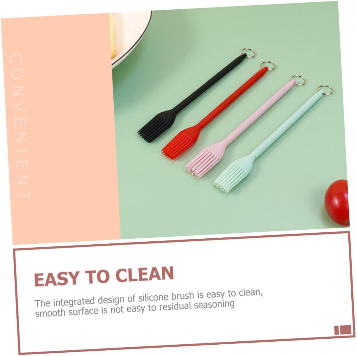 VICASKY 4Pcs Silicone Basting Brush Retractable Bbq Brush for High Heat Cooking Multi Use Pastry and Grilling Brush Food Grade Silicone and Materials