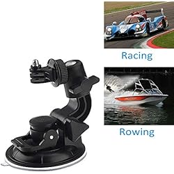 Ventosa Para Camara Deportiva Eyeon Gran Diámetro de 9,5 cm Soporte de Ventosa Succion Plastico Coche con Rosca estándar de 1/4´´ para GoPro Hero 7/6/5/4/3/Session, Xiaomi YI 4K, SJCAM, Campark, Victure, Crosstour, Apeman Camera