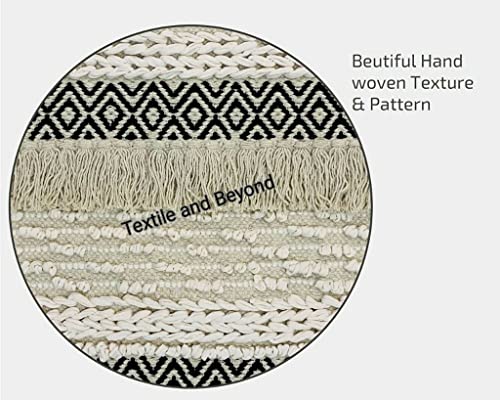 Image of Cushion - Boho Handloom Cotton Cushion Cover - Square Decorative Pillow Case Sofa, Couch, Chair, Kitchen, Bedroom, Room, Office, Set of 1, 16x16 Inches, Elegant Design
