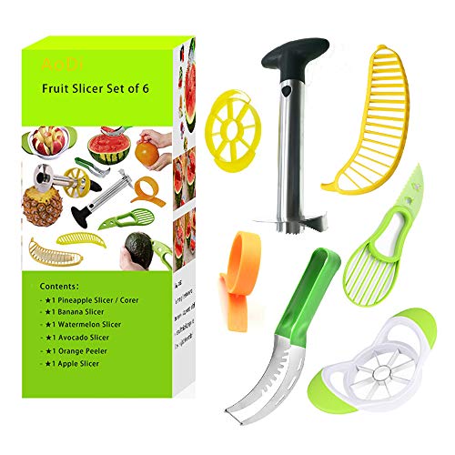 Multifunktionale Fruchtschneide Edelstahl Ananasschneider, Wassermelonen Schäler Schneider, Avocado Slicer, Banana Slicer, Orangenschäler, Apfel Slicer Cover