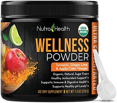 Nutra Health Wellness Powder Natural Supplements – Gluten Free – Antioxidant Support – Boosts Immune System – 100% Organic – for Joints and Muscles – Made in USA – 60 Servings