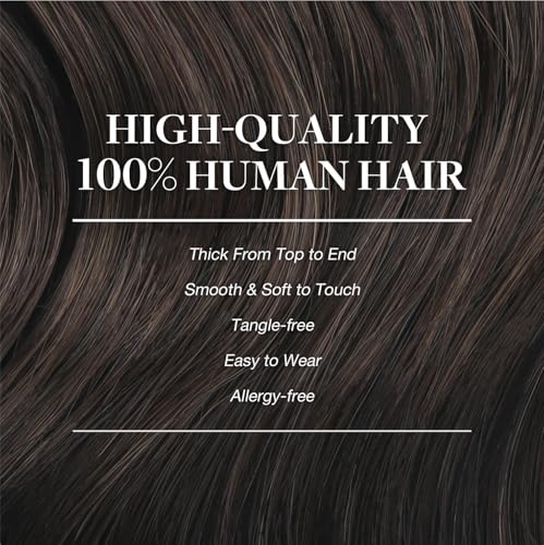Image of GOO GOO Clip in Hair Extensions Real Human Hair Dark Brown Remy Extensions