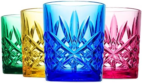 Godinger Acrylic Whiskey Glasses, Beverage Drinking Glasses Cups, Shatterproof and Reusable Tumbler Cups - Dublin Collection, Set of 4 - Thumbnail 3