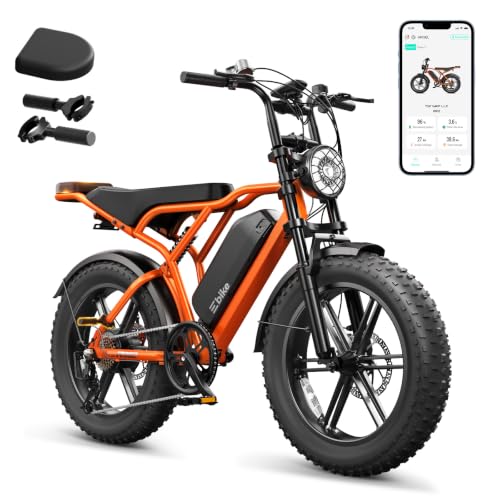Image of TST Electric Bike for Adults, 1500W Peak Motor 60 Miles Fat Tire Ebike with 48V 15Ah Removable Battery 20 inch Fat Tire Electric Bike, Dual Suspension,R9