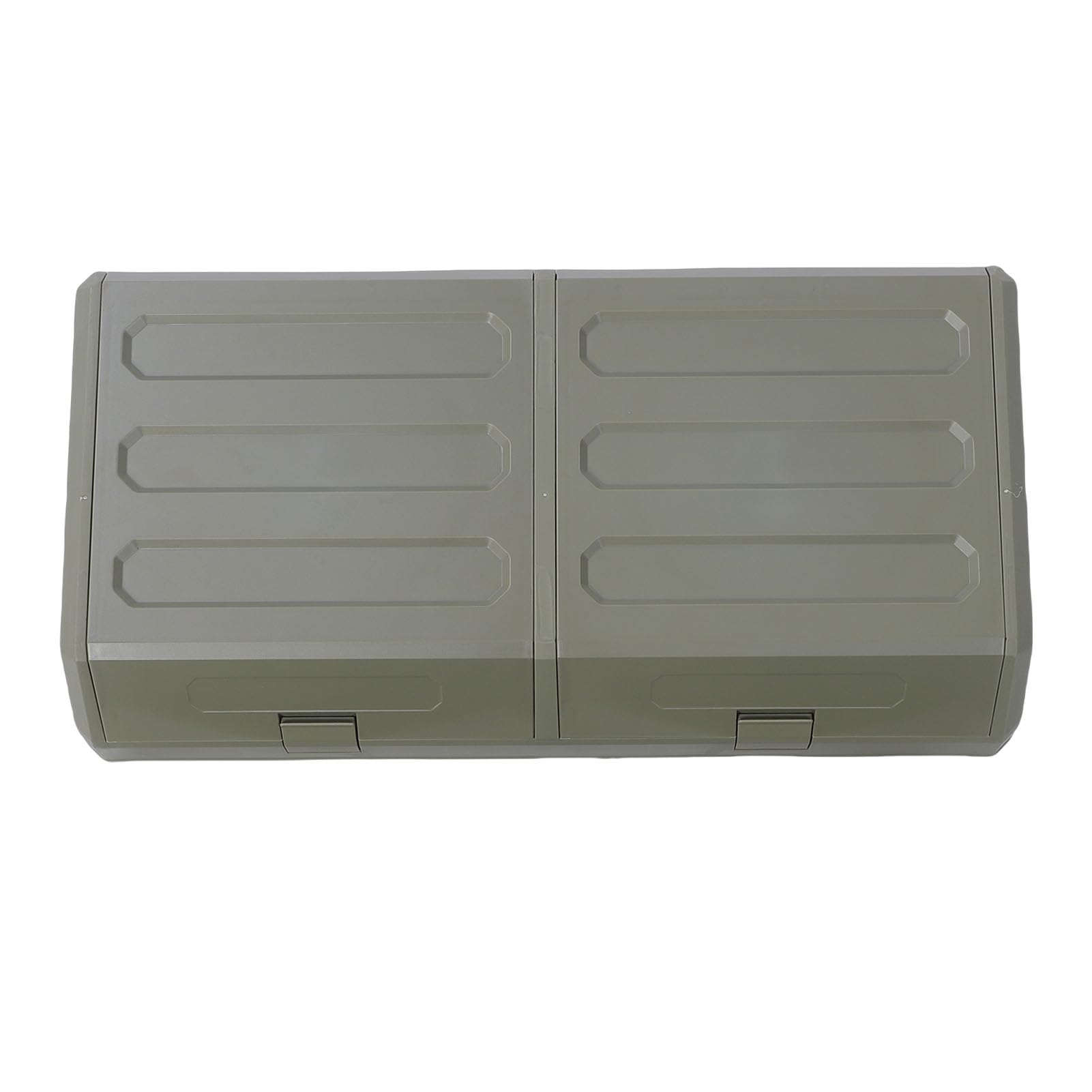 Sxhlseller Scatola Portaoggetti da Esterno a 2 Livelli, Pieghevole, Impilabile, Impermeabile, Antipolvere, da Campeggio, con Coperchi per Snack e Vestiti, OD Verde - 24,4x11,8x15,4 Pollici, PP (OD