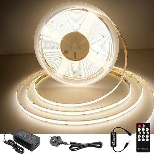 TTWAY COB LED Strip Lights, Dimmable 4000K LED Strip Kit, Super Bright