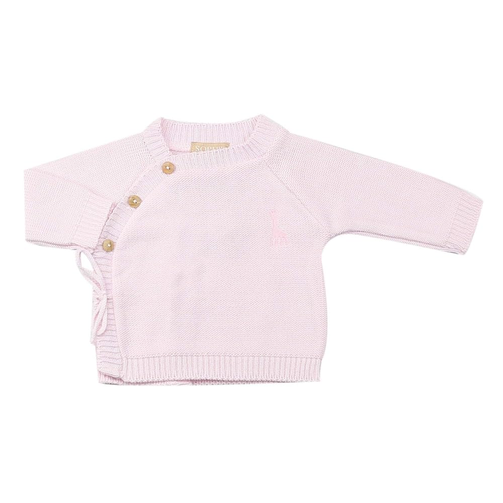 3 KILOS 7 Sophie LA Girafe - Gilet Bébé Point Mousse - Fille - 0/1 Mois