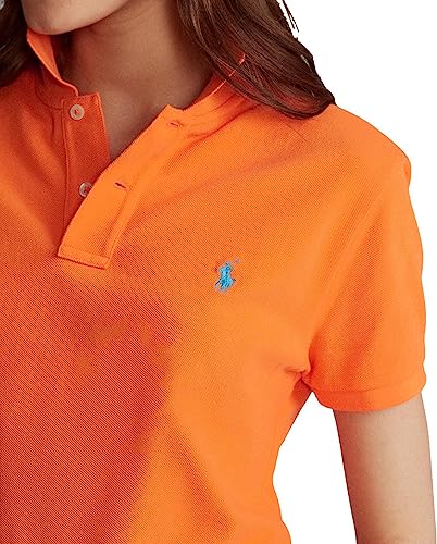 Image of POLO RALPH LAUREN Women's Classic Fit Mesh Polo Shirt, ResortOrange, Medium
