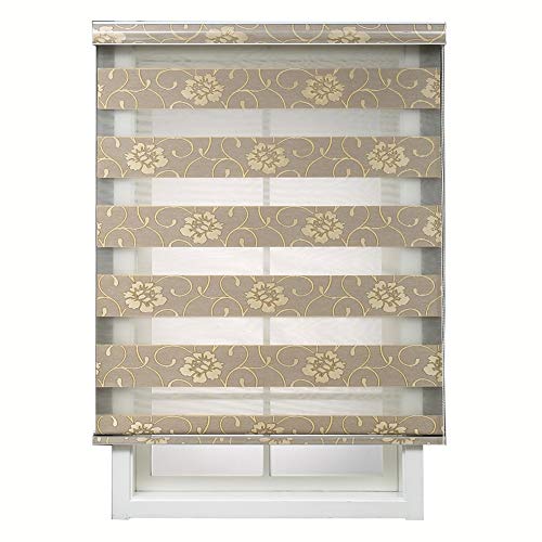 LIQICAI Estor Enrollable Doble, Impermeable Tejido Noche y Día Persiana Enrollable para Ventanas Puertas Dormitorios Oficinas con Instalar Hardware Fácil de Instalar Tamaño Personalizable