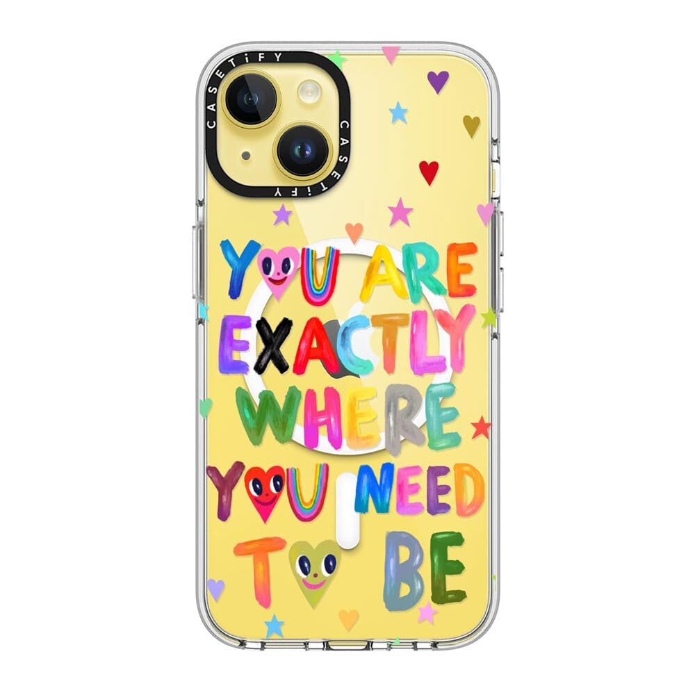 CASETiFY Przezroczyste etui na iPhone'a 14 [nie żółknie/ ochrona przed upadkiem 2 m / kompatybilne z Magsafe] - jesteś dokładnie - przezroczyste