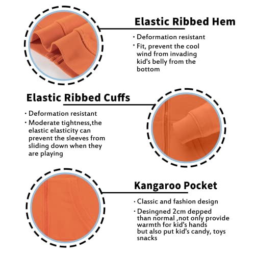 Kid Nation Kids Soft Brushed Fleece Zip-Up Hooded Sweatshirt Hoodie For Boys Or Girls M Orange #TOP6