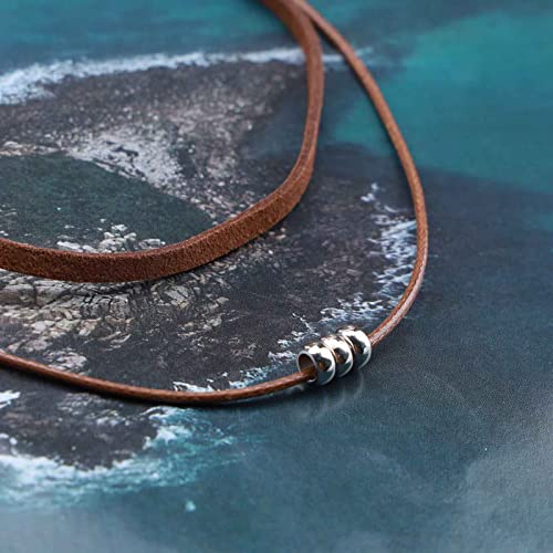 Inateannal Boho Geschichtet Wildleder Choker Halskette Braun Leder Seil Schnur Halskette Kette Gothic Kurze Wildleder Perlen Kragen Halsketten Schmuck Für Frauen