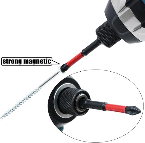 Miniatura 3 de AUTOTOOLHOME Phillips PH2 - Juego de 10 puntas de destornillador magnéticas antideslizantes de 2.5 pulgadas de largo TS2, brocas largas