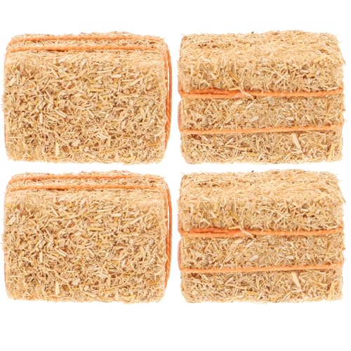 ibasenice 4 Pack Mini Hay Bales Miniature Haystacks - Small