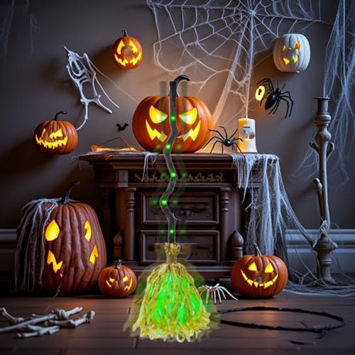 Animated Moving Witch Broom Halloween Decoration Light Motion Prop，1 Pc - image 5