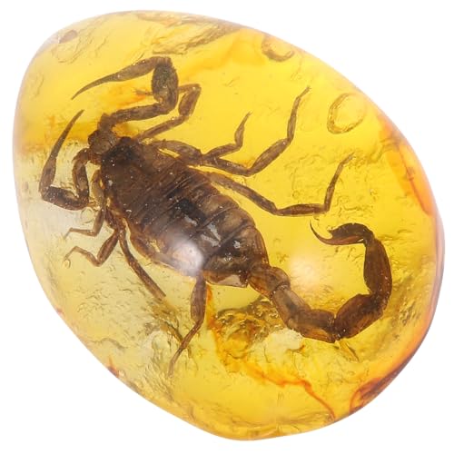 VINTORKY Colgante de ámbar con insecto en forma de escorpión, pieza única ligera para joyería y amuleto personal Color Aleatorio