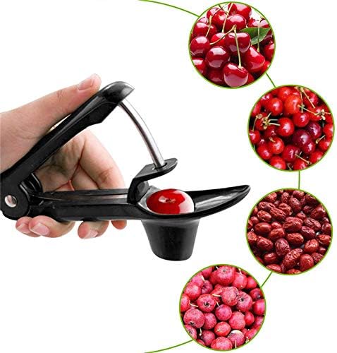 MEETOZ Cherry Pitter Remover,Cherry Fruit Kitchen Olive Core Remove Pit Tool Seed Gadget Stoner Corer Pitter Remover,Portable Cherry Pitter Tool Kitchen aid with Space-Saving Lock Design (Black)
