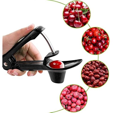 MEETOZ Cherry Pitter Remover,Cherry Fruit Kitchen Olive Core Remove Pit Tool Seed Gadget Stoner Corer Pitter Remover,Portable Cherry Pitter Tool Kitchen aid with Space-Saving Lock Design (Black) Cover