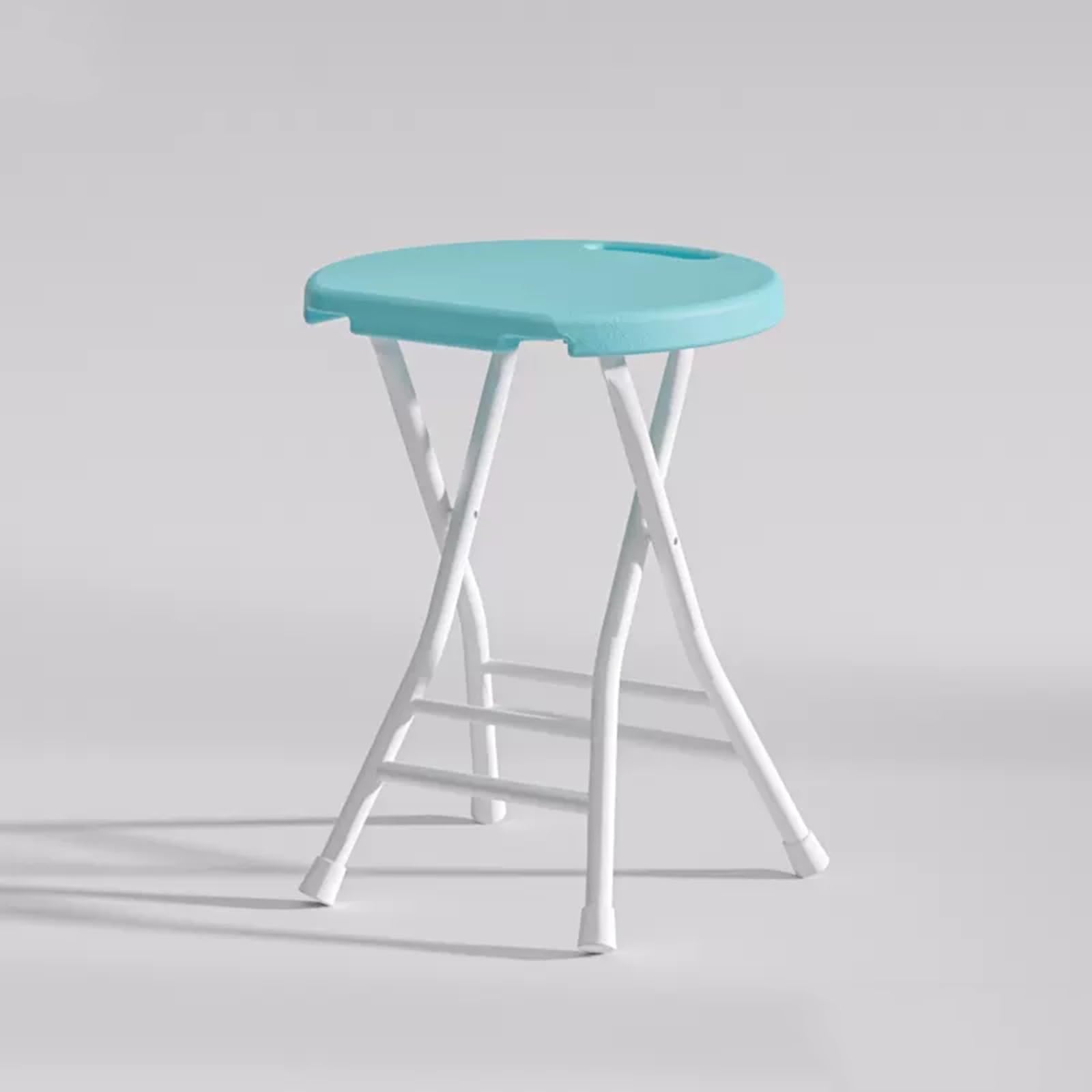 lhx Portable Plastic Small Maza Thickened Household high Stool, Simple Round Stool Outdoor Small Bench Dormitory Chair (Color : Blue)