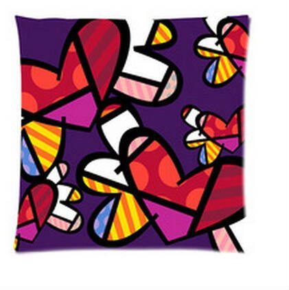 Custom Romero Britto Pillowcase Standard Size 18 X 18 Inch Design Pillow Case Two Sides Best Present For Friend