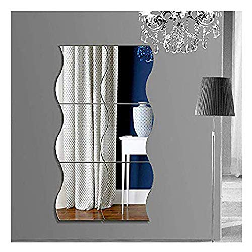 Tefamore DIY Pegatinas de Pared de Vinilo Removible Etiqueta de la Pared Hogar Ondulación Pegatinas de pared Espejo Decoración de la Sala de Arte