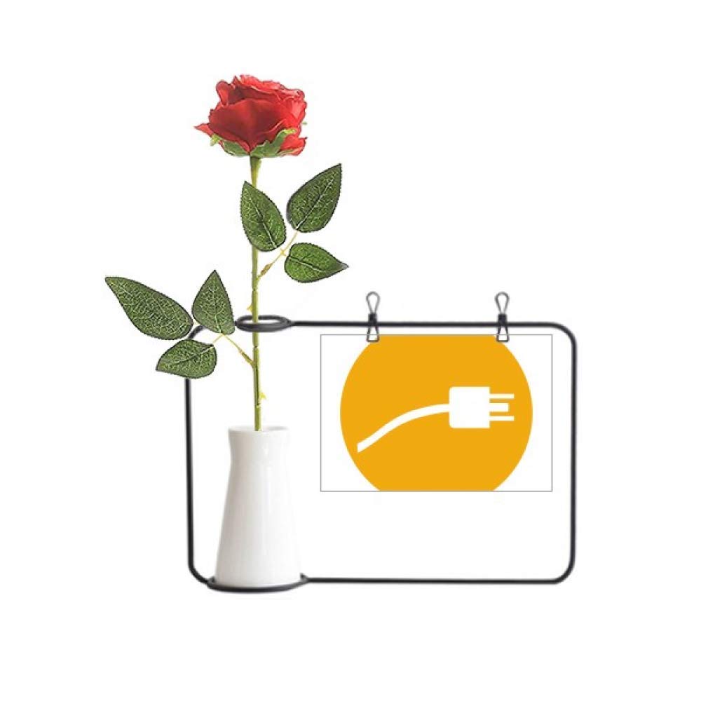 Câble de chargement orange à roses artificielles pour cacher les fils sur vos vases