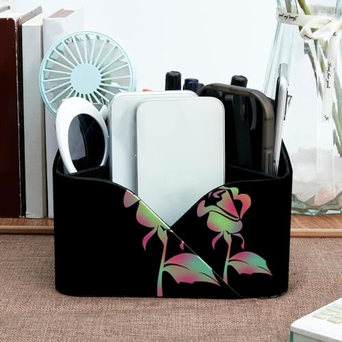 Porte-stylo double compartiment rose fluo pour optimiser le rangement - 7