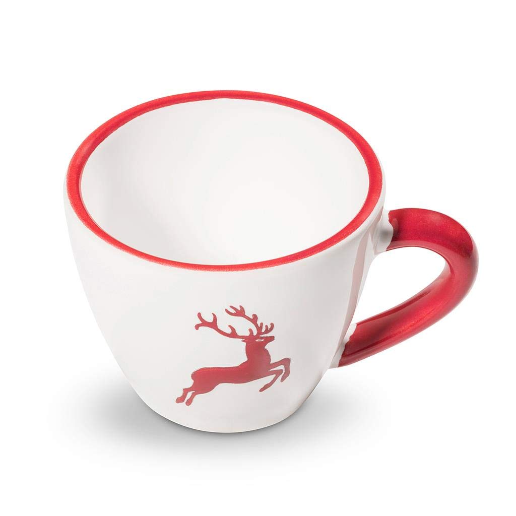 GMUNDNER KERAMIK Rubinroter Hirsch Espressotasse Füllmenge 0,06 Liter - handgemacht in Österreich - Gourmet-Tasse