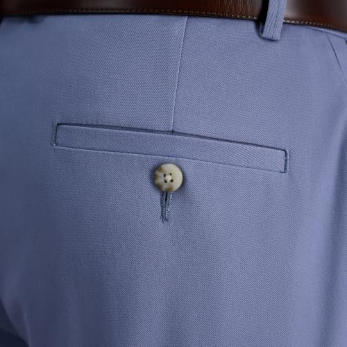 Image of Haggar Men's Iron Free Premium Khaki Straight Fit Flat Front Pants
