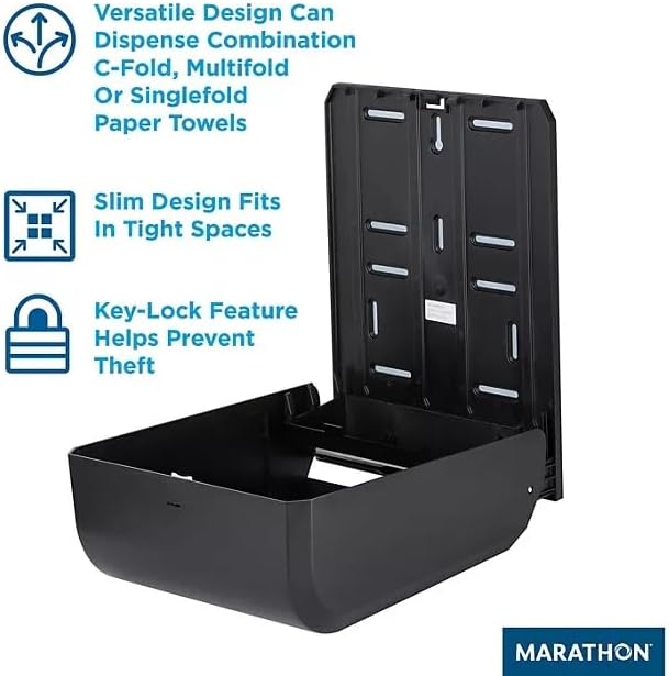 Marathon Combo Folded Paper Towel Dispenser, Smoke