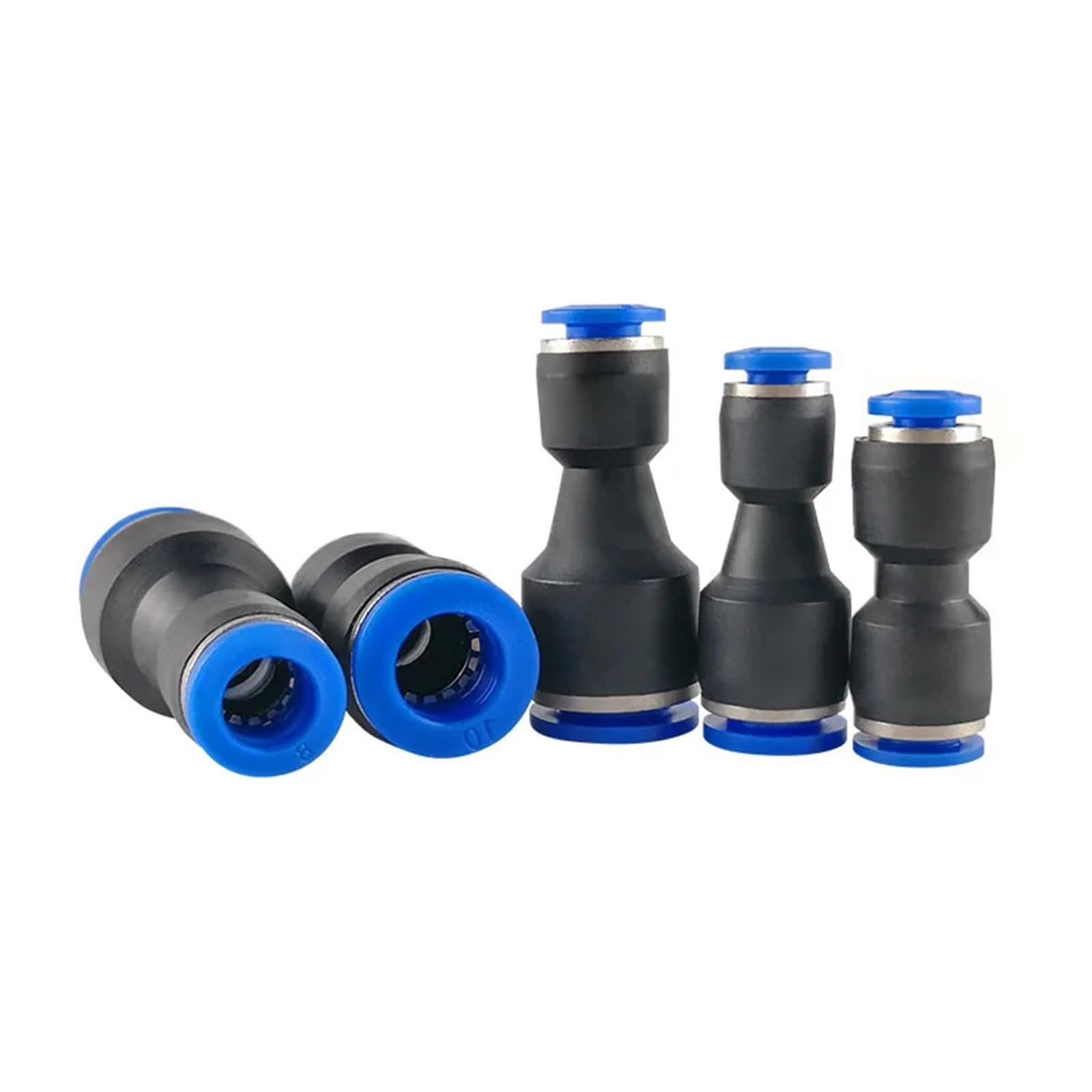 Lote de 100 y 50 Unidades de Conectores rápidos de plástico PG de 4-6 mm, 6-8 mm y 6-10 mm for Aire y neumático, de un Solo Toque, for Conexiones de Gas Rectas.(6mm-8mm(100pcs))